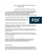 Describir Las Pruebas para El Análisis de La Leche y Un Huevo Pasteurizado