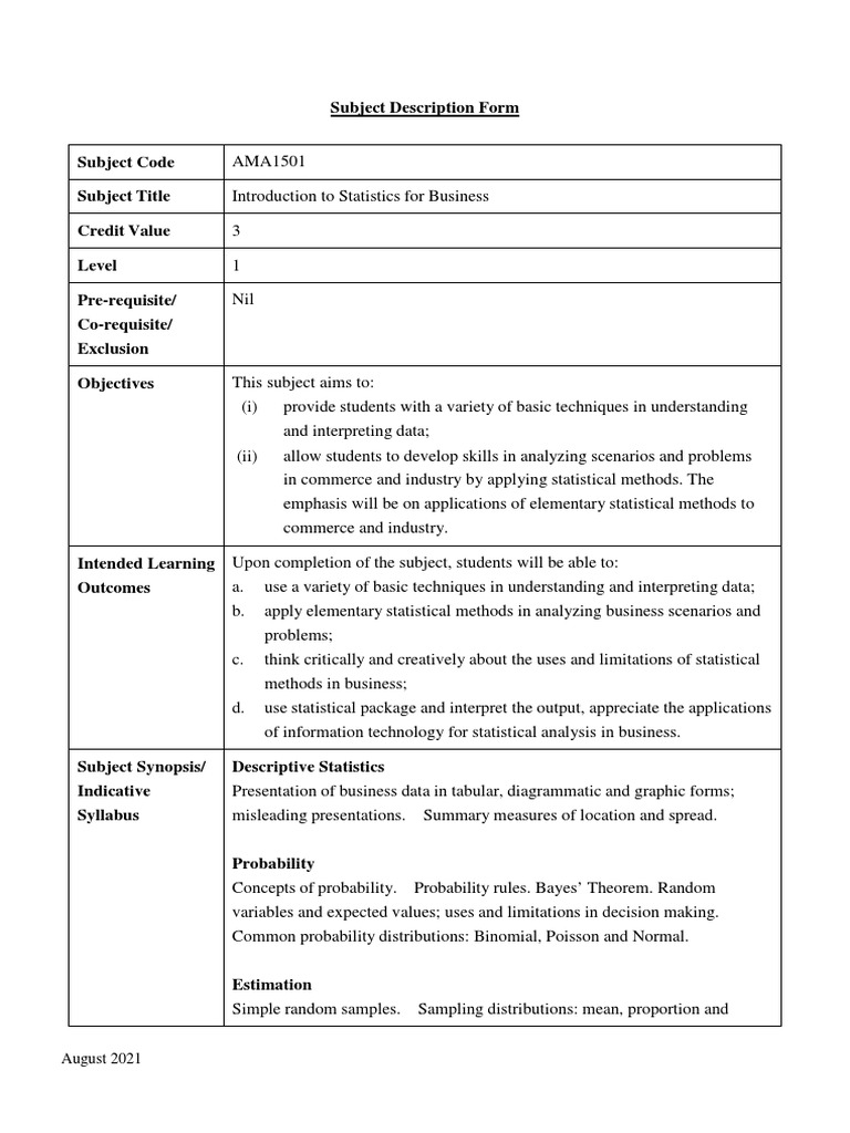 subject-description-form-august-2021-pdf-statistics-regression