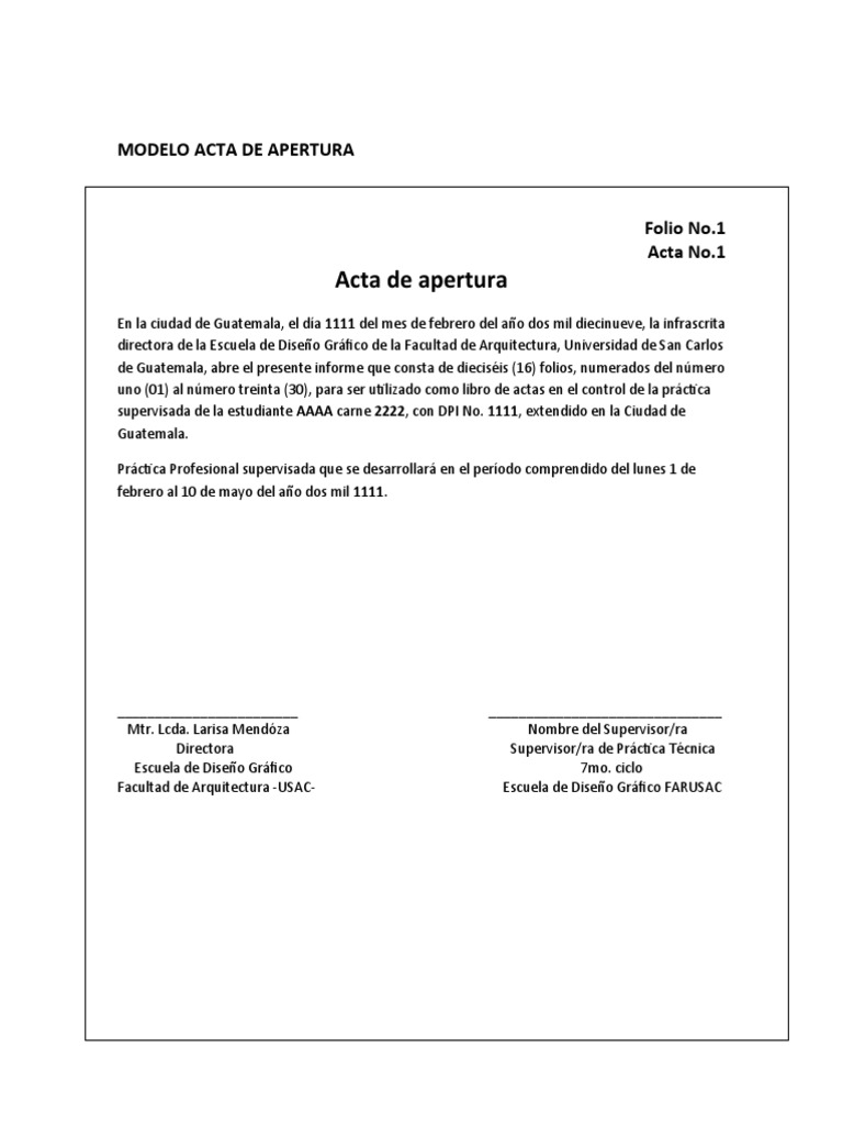 Modelo De Actas Matrimonioformato De Actar
