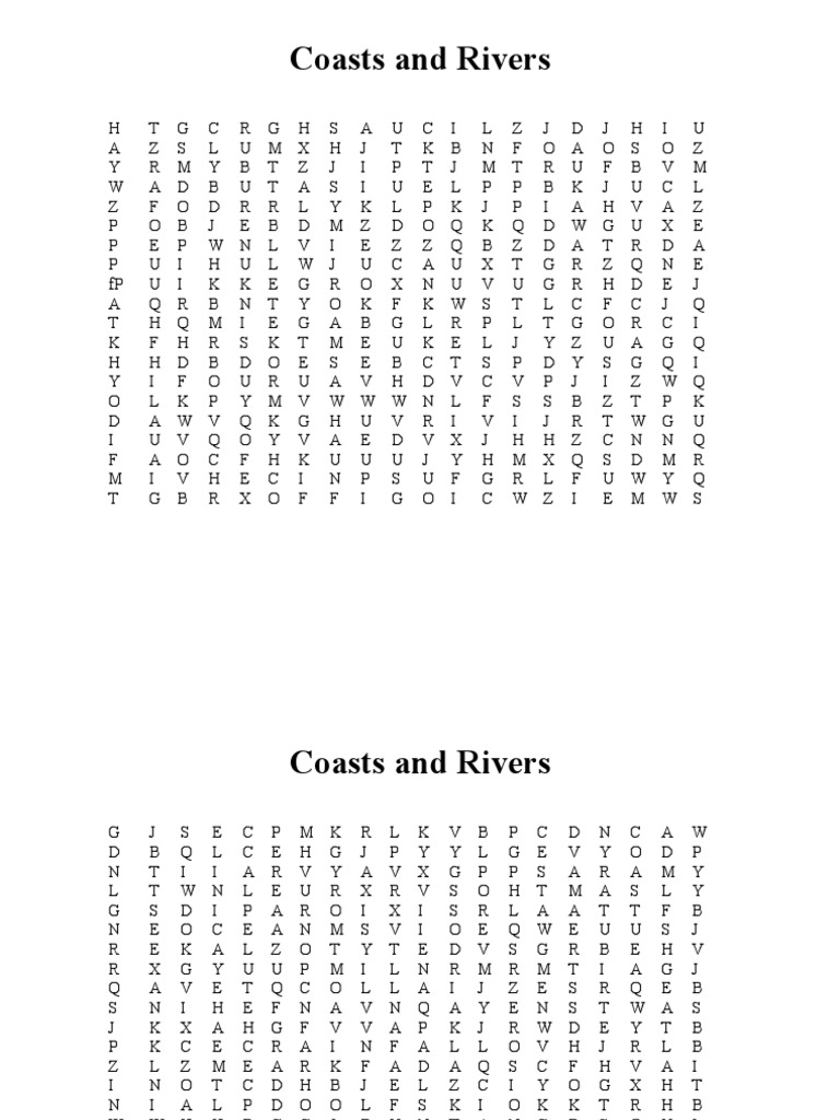 Coasts and Rivers: Key Terms Explained | PDF | Cooking, Food & Wine