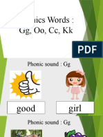 Phonics Words: GG, Oo, CC, KK