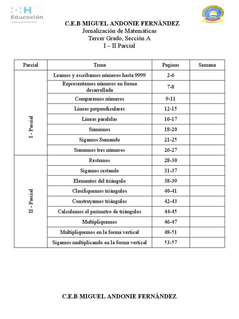 Jornalización de Clases PDF Honduras Agua