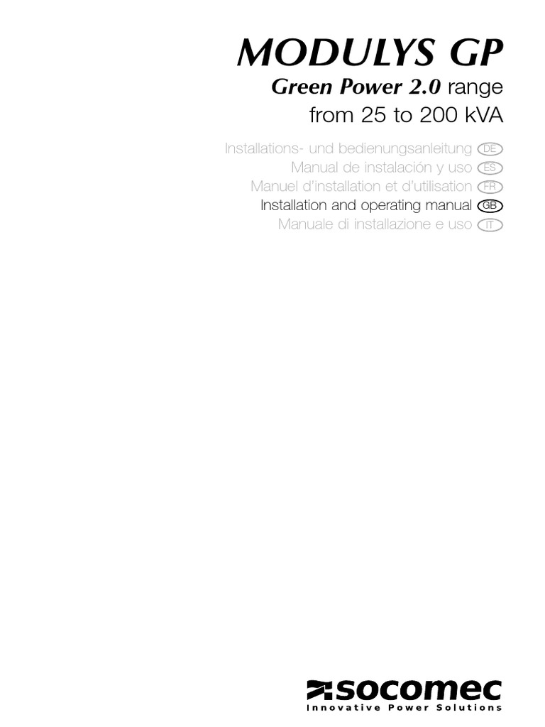 Modulys GP 2.0 Installation Manual | PDF | Safety | Electrical Engineering