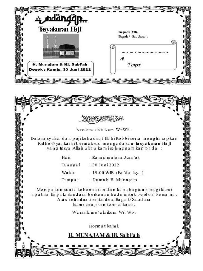 Undangan Haji | PDF
