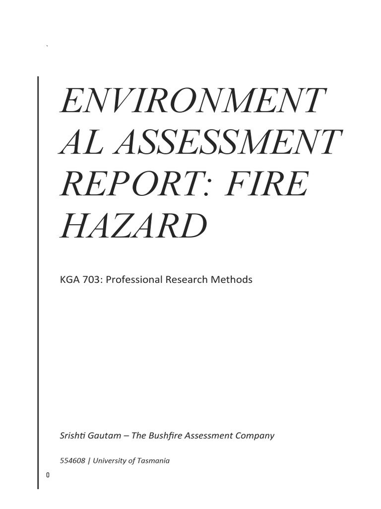 Environmental Assessment Report Fire Hazard Analysis PDF Wildfire