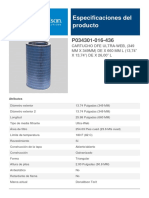 Especificaciones Del Producto: Cartucho Dfe Ultra-Web, (349 MM X 349MM) DE X 660 MM L (13,74" X 13,74") DE X 26,00" L