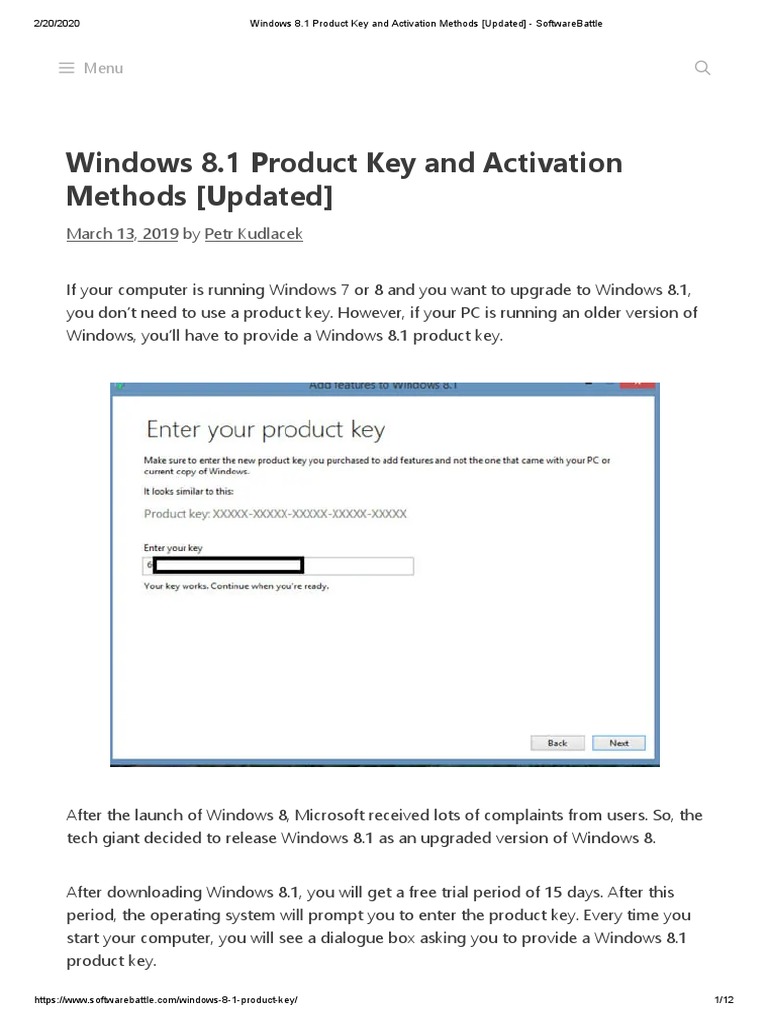 Windows 8.1 Product Key and Activation Methods (Updated