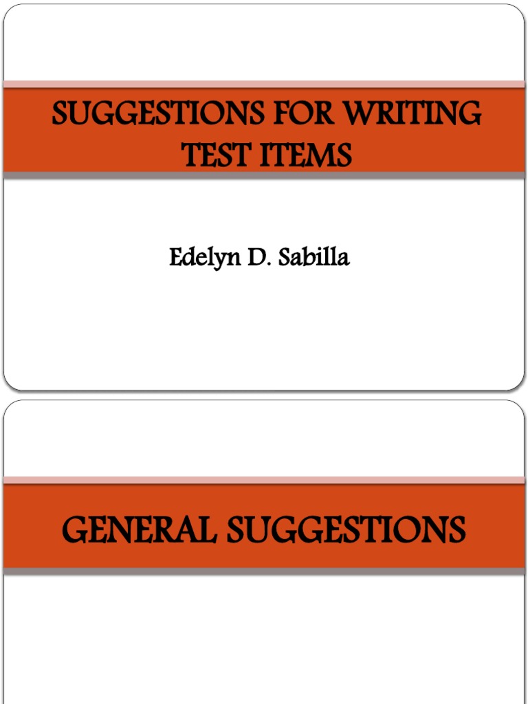 Guidelines for Writing Test Items | PDF | Multiple Choice | Essays