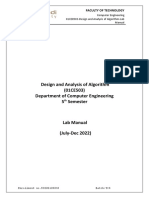 Design and Analysis of Algorithm (01CE503) Department of Computer Engineering 5 Semester
