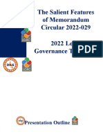The Salient Features of Memorandum Circular 2022-029 2022 Local Governance Transition