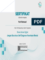 E-Sertifikat Bicara Literasi Digital - Jangan Buru-Buru Self Diagnose Kesehatan Mental - Putri Ratnasari