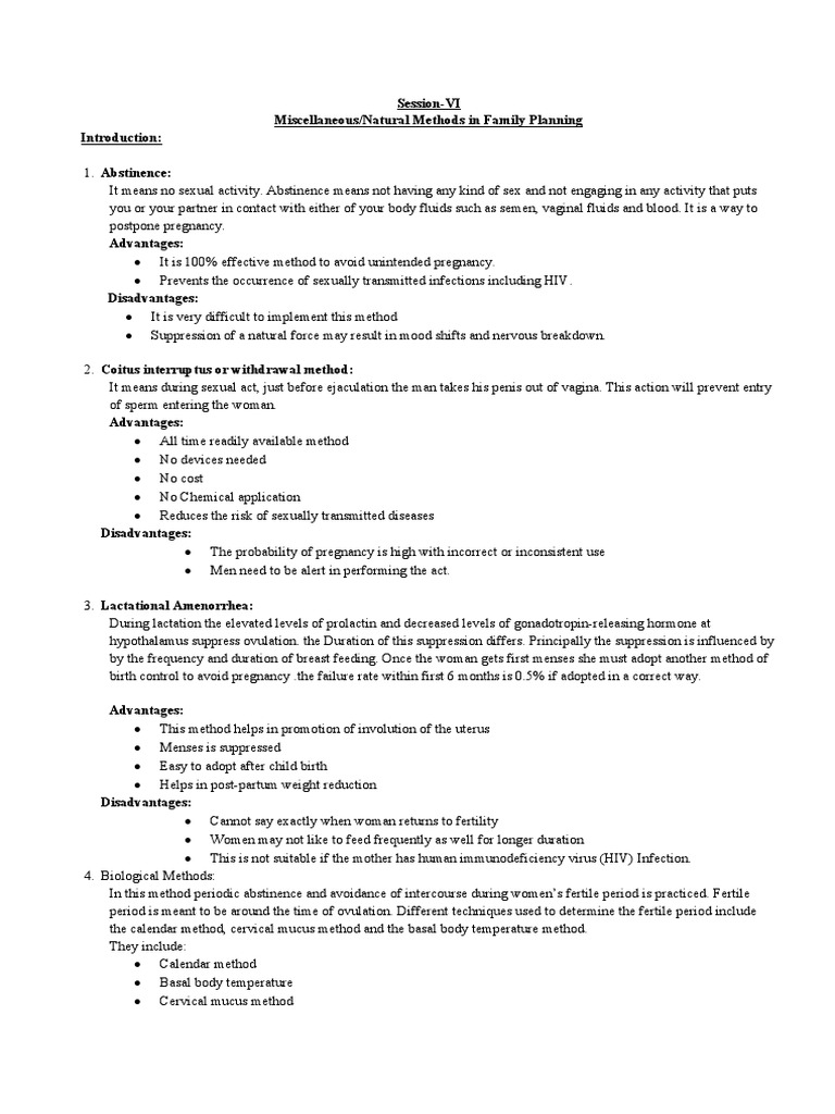 Natural or Other Methods | PDF | Menstruation | Public Health