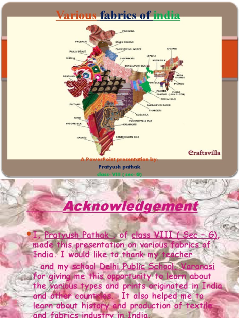 Various Fabrics of India PDF Wool Cotton