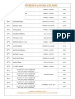 Planning Restitution Des Manuels Par Classe