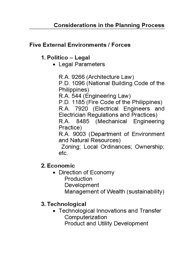 Five External Forces in Planning | PDF | Science & Mathematics