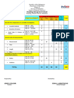 Table of Specification Science 7