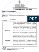 Activity Completion Report: Department of Education