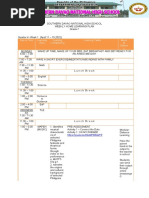 Day & Time Learning Area Learning Competency Learning Tasks Mode of Deliver y