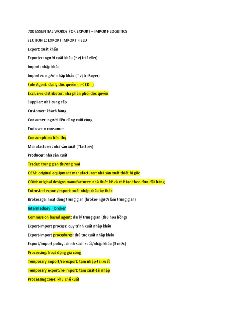 700 Essential Words For Export PDF