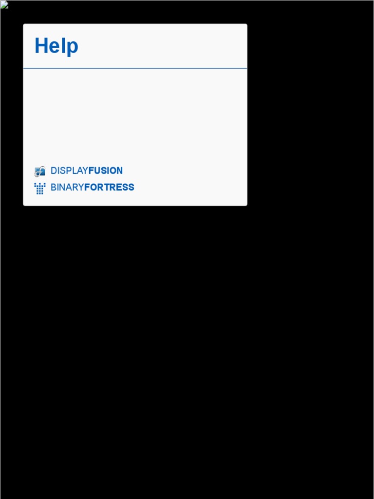 DisplayFusion Multiple Monitor User Guide PDF Window