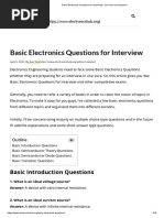 Basic Electronics Questions For Interviews, Viva Voce and Answers