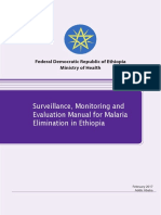 Surveillance, Monitoring and Evaluation Manual For Malaria Elimination in Ethiopia