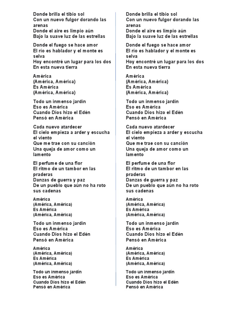 Canción América | PDF | Jardín del Edén