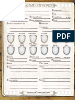 A Game of Thrones D20 Character Sheet