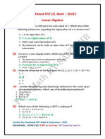 Jharkhand PGT (Q. Bank - 2018) Linear Algebra: 2. 1 Is An Eigenvalue of A