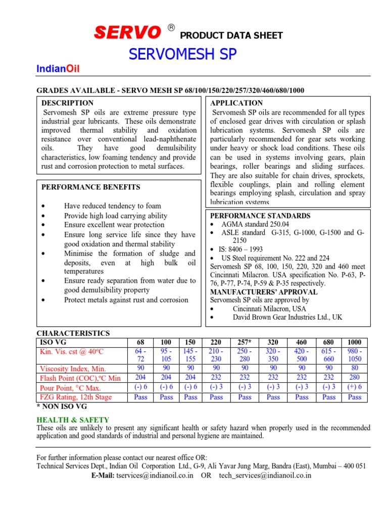 Servo Mesh Oil Grades Download Free PDF Lubricant Corrosion