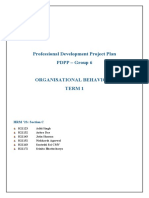 Professional Development Project Plan PDPP - Group 6 Organisational Behaviour Term 1