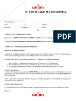 Contrat Union Agence Matrimoniale Et Fiche D'inscription