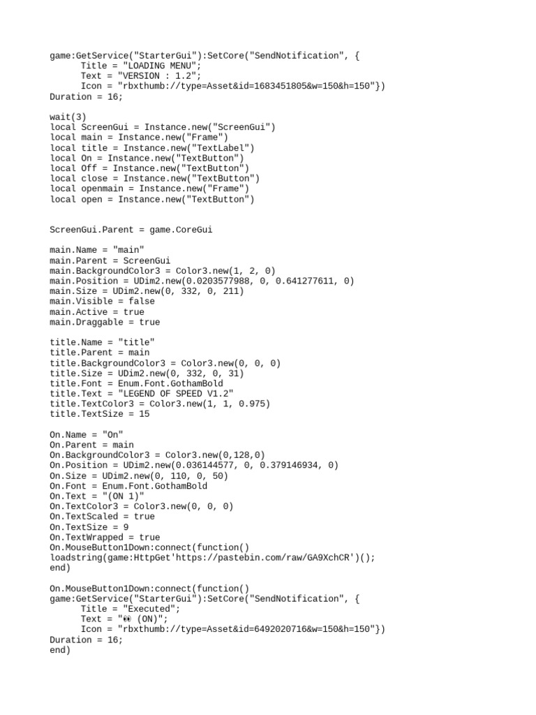 Legend of Speed GUI Menu v1.2 | PDF | Computer Engineering | Computing