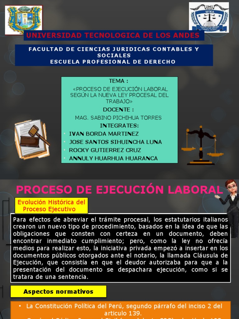 Proceso de Ejecución Laboral en Perú | PDF | Sentencia (ley) | Mandato