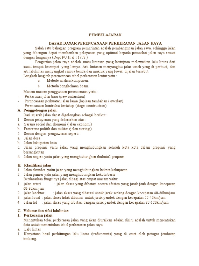 Perkerasan Jalan Latihan Soal Dan Jawaban Pdf