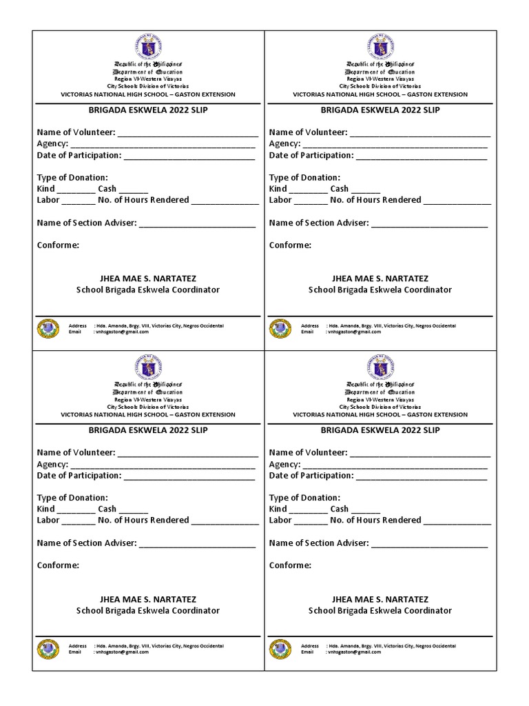 Brigada eskwela 2022 slip brigada eskwela 2022 slip pdf philippines