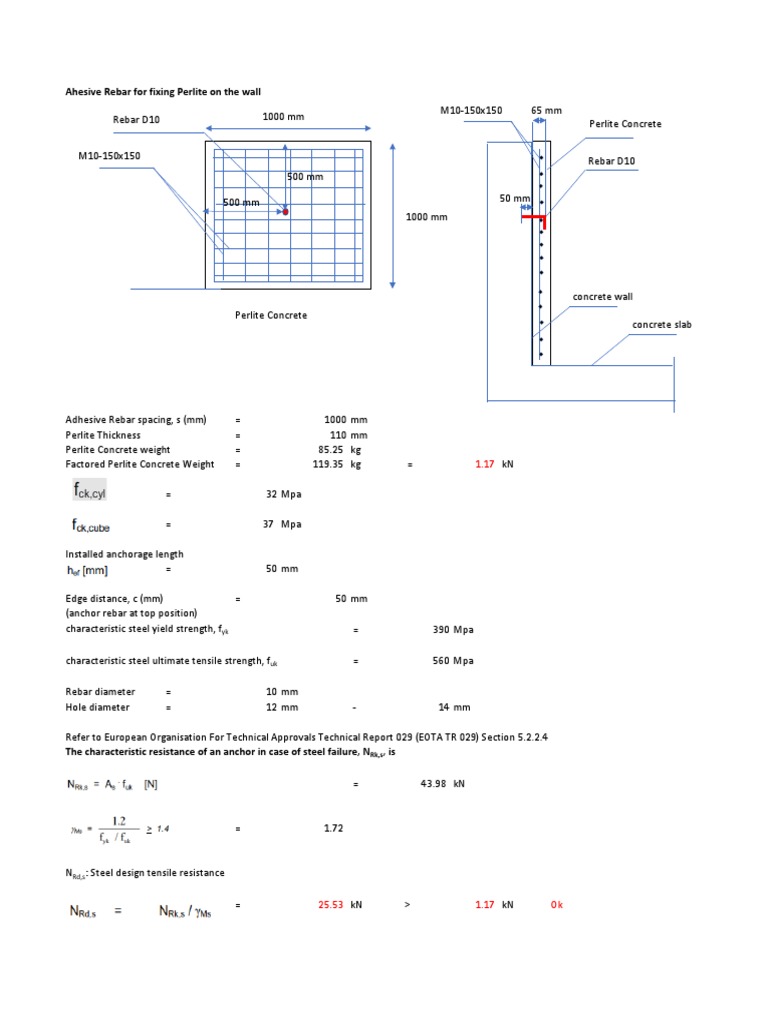 Adhesive Rebar For Perlite PDF Concrete Composite Material