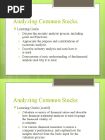 Analysing Common Stocks - FUNDAMENTAL ANALYSIS