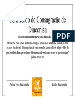 Certificado de Consagração de Diácono - Fernanda