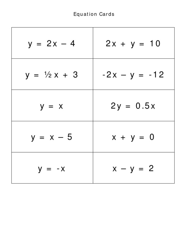 Equation Cards Overview | PDF