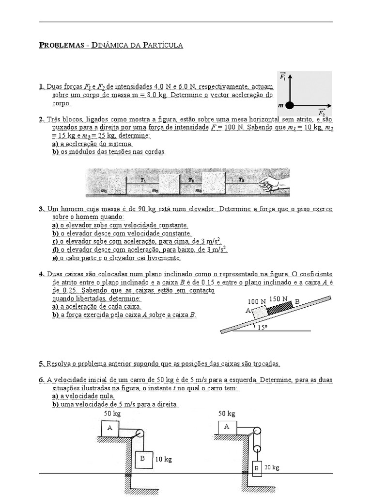 Dinâmica - Exercicios | PDF | Massa | Velocidade