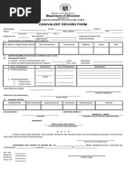 Equivalent Record Form: Department of Education