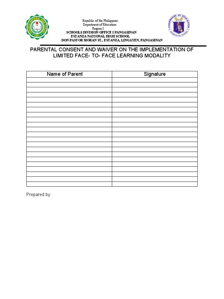 Parental Consent f2f | PDF