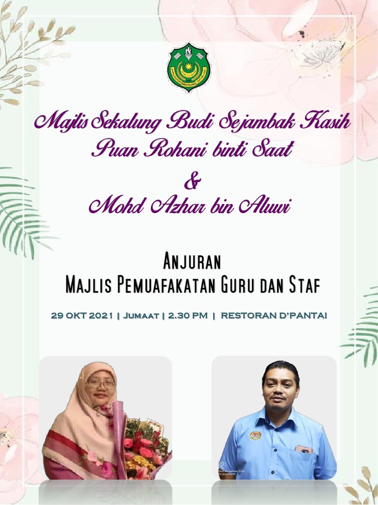 MAJLIS Perpisah PN Rohani Dan Azhar | PDF