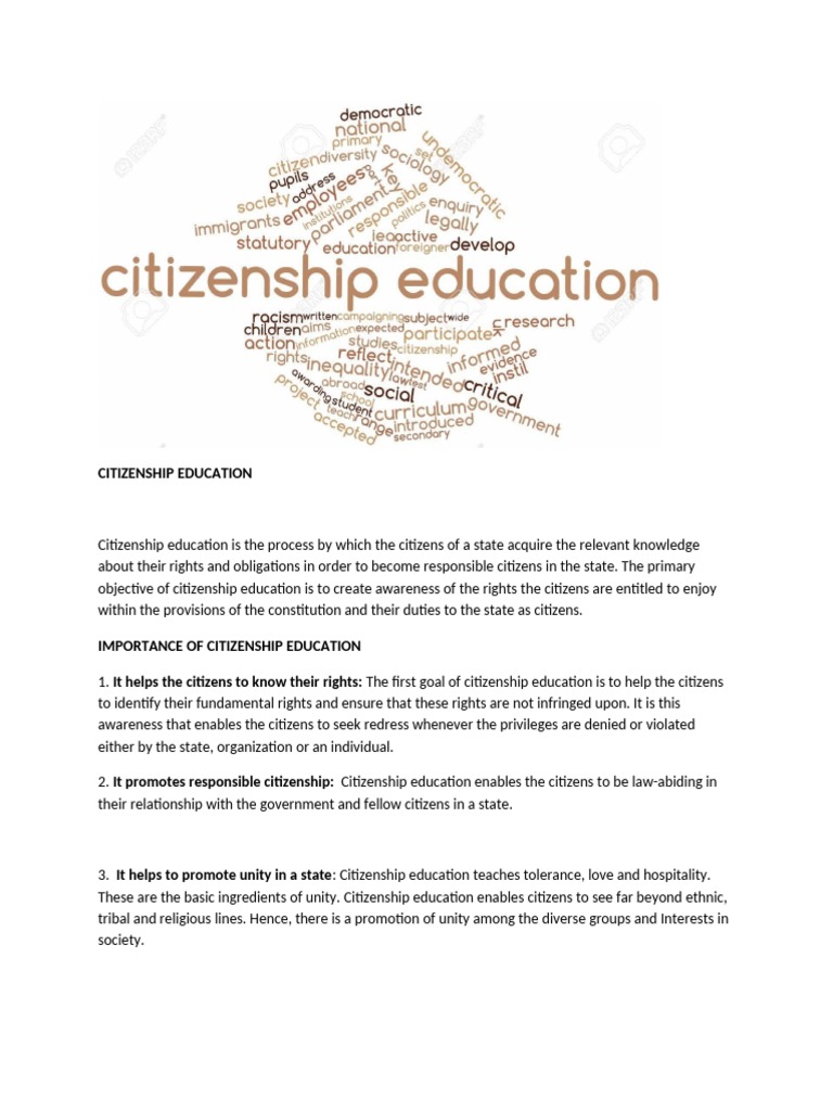 Civic Education SS2 | PDF | Citizenship | Rights
