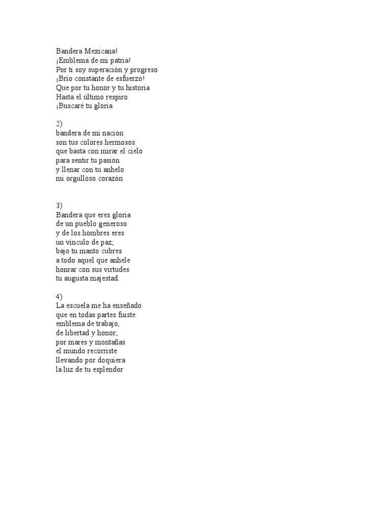Poema a la Bandera Mexicana | PDF
