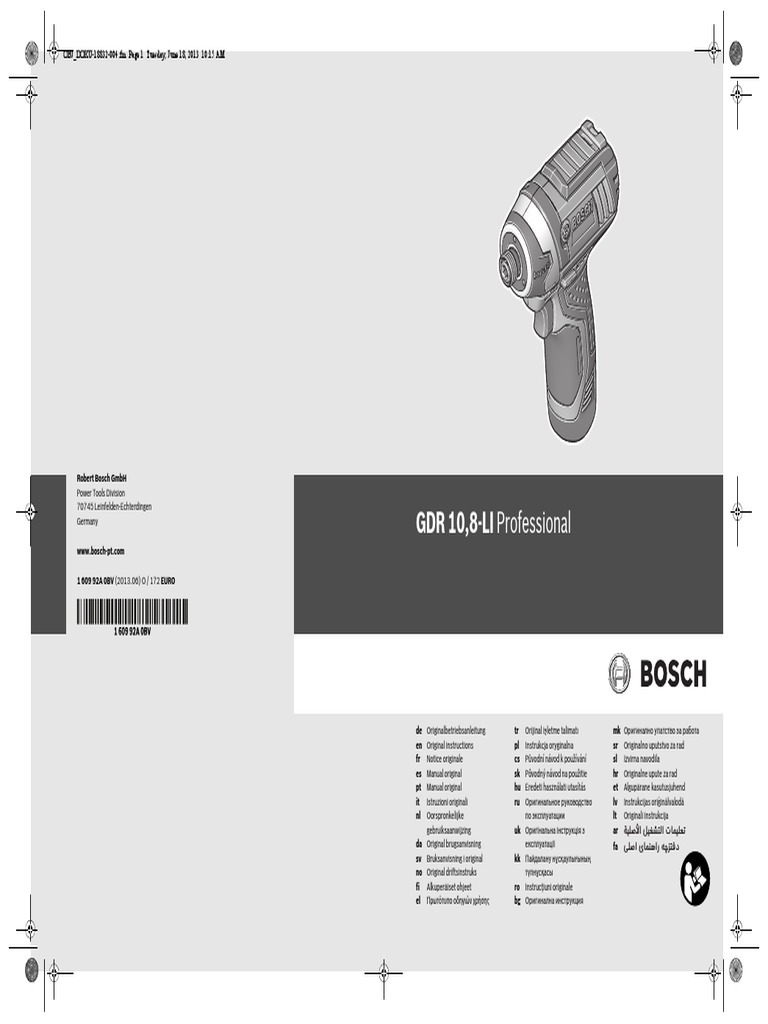 GDR 10 8 Li Professional Manual 134655 | PDF