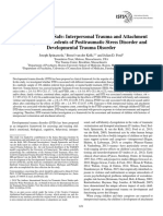 When Nowhere Is Safe: Interpersonal Trauma and Attachment Adversity As Antecedents of Posttraumatic Stress Disorder and Developmental Trauma Disorder