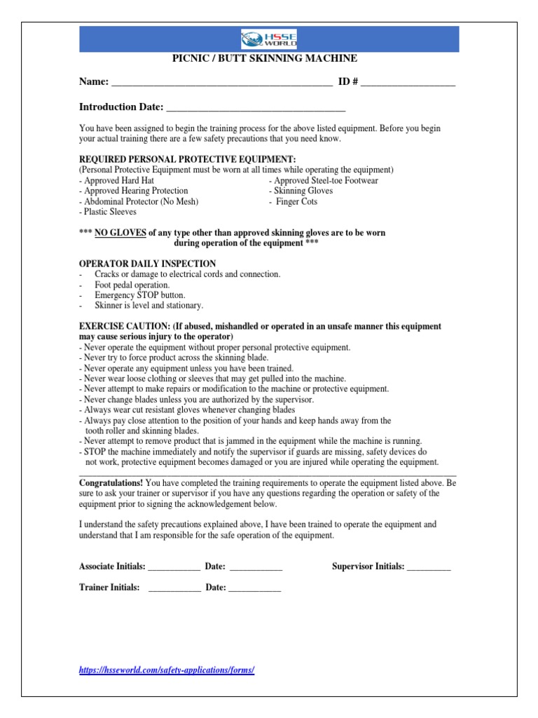Equipment SOP PDF Personal Protective Equipment Safety
