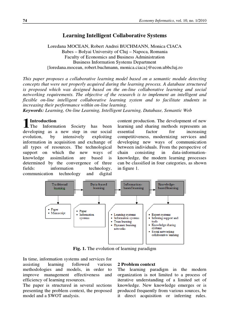 Learning Intelligent Collaborative Systems: Proposing a Collaborative ...